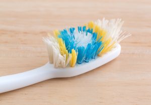 Frayed, worn out toothbrush